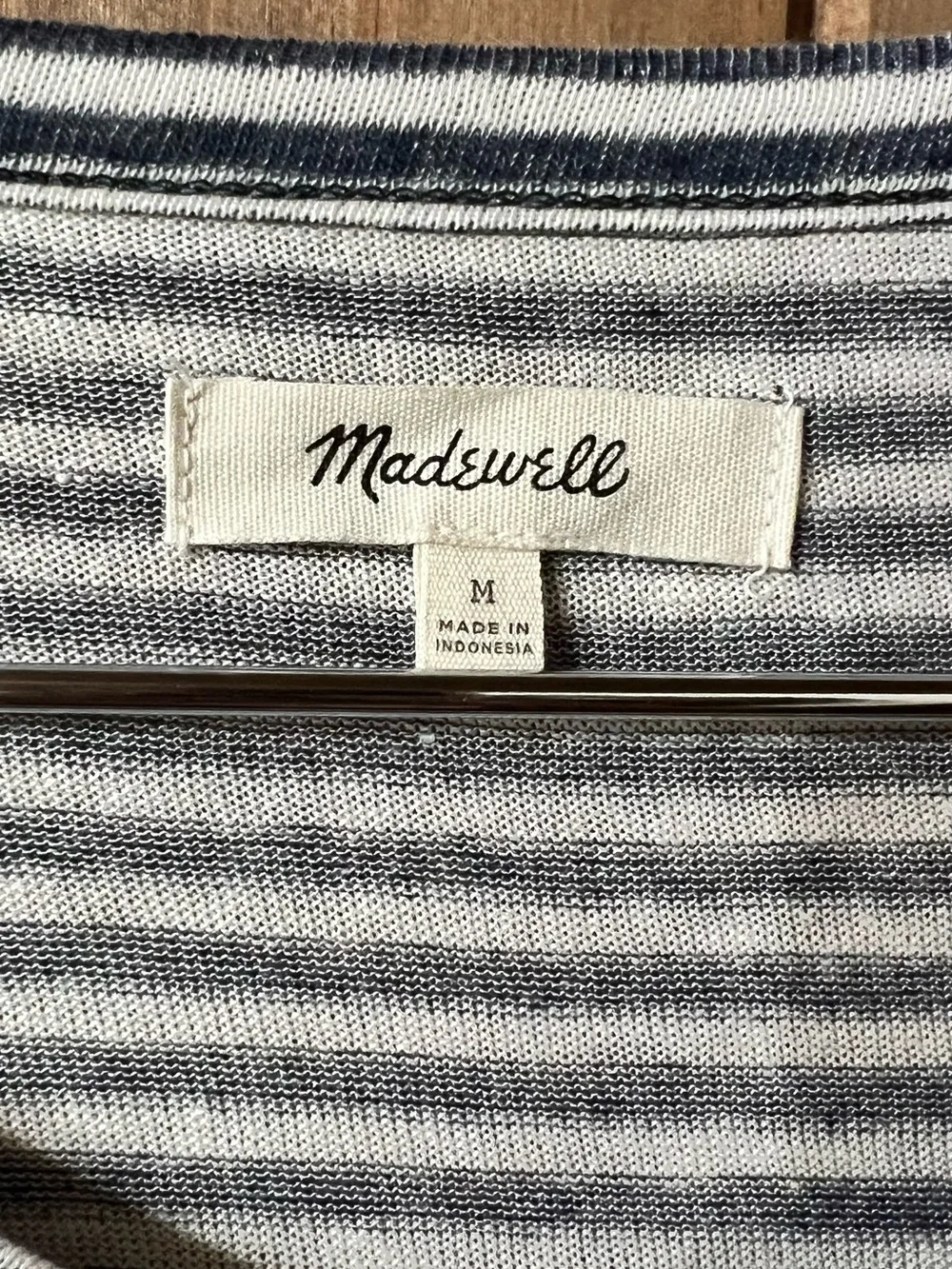 Madewell Navy & cream Striped Long-Sleeve Tie-Front Tee